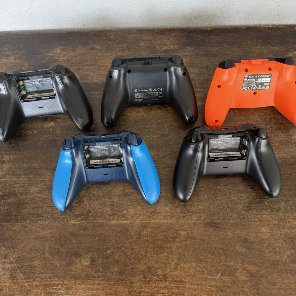 Xbox One‎ Controller Lot of 5 OEM PowerA Turtle Beach Camo Blue Untested